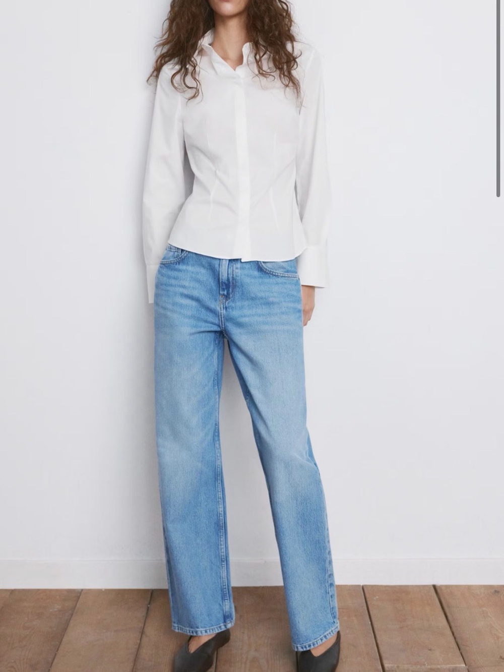 Mango slim fit poplin Button down shirt